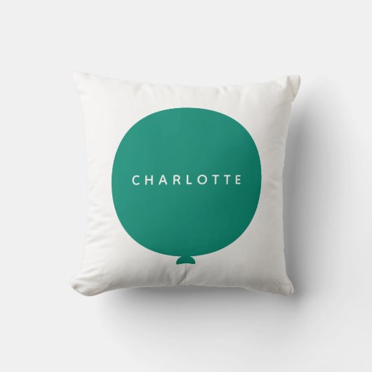 Modern Balloon | Green Scandi Stilvolle Kinder Nam Kissen (Vorderseite)