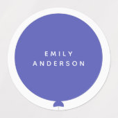 Modern Balloon | Name Kinderzimmer School Child Bl Etiketten (Design 2)