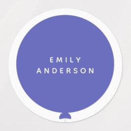 Modern Balloon | Name Kinderzimmer School Child Bl Etiketten