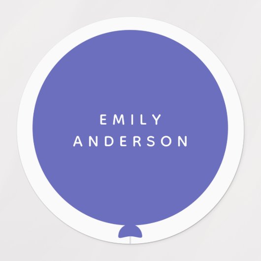 Modern Balloon | Name Kinderzimmer School Child Bl Etiketten (Design 1)