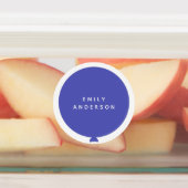 Modern Balloon | Name Kinderzimmer School Child Bl Etiketten (Befestigt)