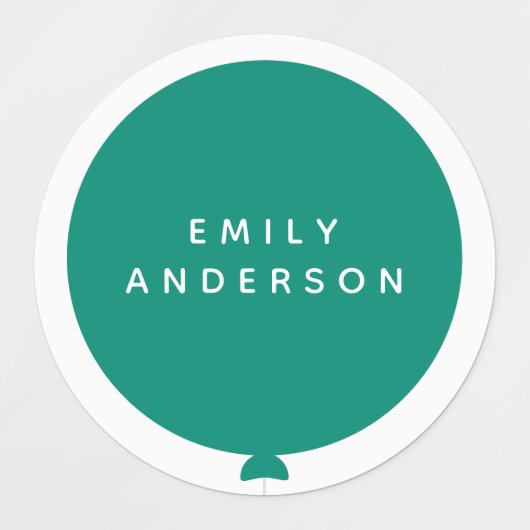 Modern Balloon | Name Kinderzimmer School Kids Gre Etiketten (Design 1)