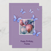 Modern Balloons Foto Happy Birthday Card Einladung (Vorne/Hinten)