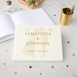 Modern Ballroom Vintage Ivory Wedding Gästebuch