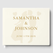 Modern Ballroom Vintage Ivory Wedding Gästebuch (Vorderseite)