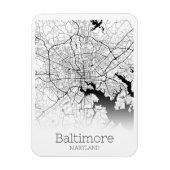 Modern Baltimore City Map Magnet (Vertikal)