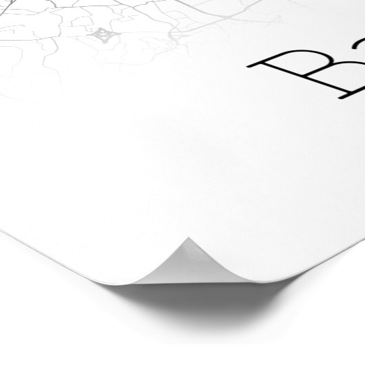 Modern Baltimore City Map Poster (Ecke)