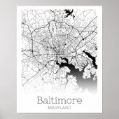 Modern Baltimore City Map Poster (Vorne)