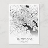 Modern Baltimore City Map Postkarte (Vorderseite)