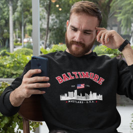 Modern Baltimore Maryland Urban Skyline Sweatshirt