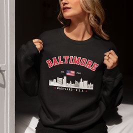 Modern Baltimore Maryland Urban Skyline Sweatshirt