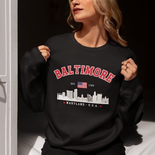 Modern Baltimore Maryland Urban Skyline Sweatshirt