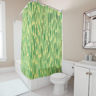 Modern Bamboo Muster Tiki Vibe Green Duschvorhang
