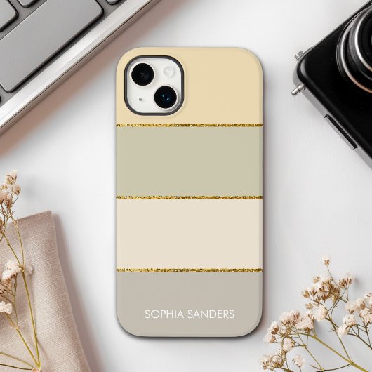 Modern band | Elegant Pastel Yellow Tones Case-Mate iPhone Hülle