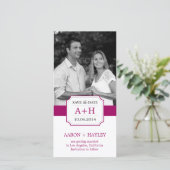 Modern Band Save the Date Fotokarte - Fuchsia (Stehend Vorderseite)