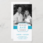 Modern Band Save the Date Fotokarte - Türkis (Vorne/Hinten)