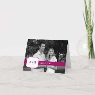 Modern Band Thank You Cards (Fuchsia) Dankeskarte