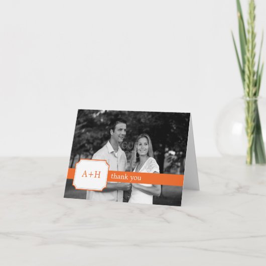 Modern Band Thank You Cards (Orange) Dankeskarte (Vorderseite)