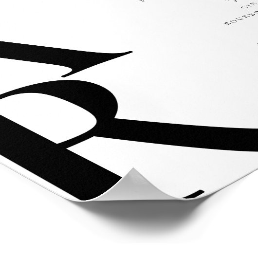 Modern Bar Menu List Poster (Ecke)