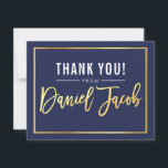 MODERN BAR MITZVAH bedanken sich beim Goldnamen DA Dankeskarte<br><div class="desc">per kat massard >>> WWW.SIMPLYSWEETPAPERIE.COM << Eine einfache, stilvolle Art zu sagen, danke an Ihre Gäste für die Teilnahme an Ihrem Kind BAR/BAT MITZVAH Setup als Vorlage ist es einfach für Sie, Ihre eigenen Daten hinzuzufügen, oder auf den Knopf anpassen und Sie können hinzufügen oder ändern Text, Schriftart, Größen etc...</div>