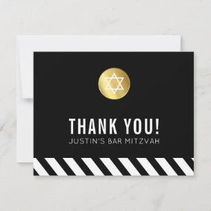 MODERN BAR MITZVAH bedankt sich bei Goldfleck Dankeskarte