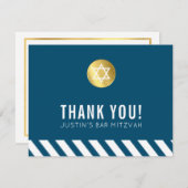 MODERN BAR MITZVAH bedankt sich für den goldenen F Dankeskarte (Vorne/Hinten)