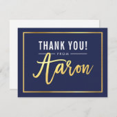 MODERN BAR MITZVAH danke Ihnen Goldfolie AARON Mar (Vorne/Hinten)