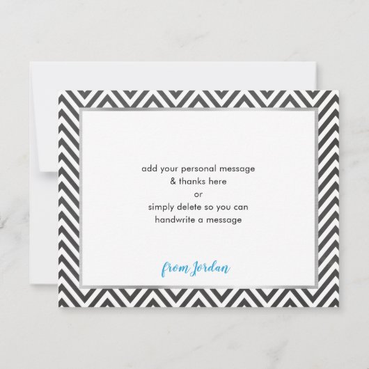 MODERN BAR MITZVAH danke Ihnen goldgrauer Glitzer (Rückseite)