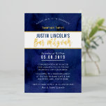 MODERN BAR MITZVAH dark blue faux gold hebrew Folieneinladung<br><div class="desc">by kat massard >>> kat@simplysweetPAPERIE.com <<< A trendy invitation design for your child's BAR MITZVAH with real shiny gold foil details Setup as a template it is simple for you to add your own details, or hit the customise button and you can add or change text, fonts, sizes etc TIP...</div>