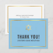 MODERN BAR MITZVAH einfach danke goldblau (Vorne/Hinten)