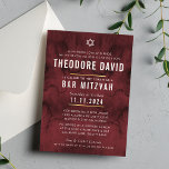 MODERN BAR MITZVAH-Maroonrot Einladung<br><div class="desc">per kat massard >>> kat@simplysweetPAPERIE.com <<< Ein trendy Einladungs-Design für das BAR MITZVAH Setup Ihres Kindes als Vorlage ist es einfach für Sie, Ihre eigenen Daten hinzuzufügen, oder drücken Sie die Schaltfläche Anpassen und Sie können Text, Schriftart, Größen etc. TIP: 1 hinzufügen oder ändern. Um Grafiken zu ändern/verschieben/die Hintergrundfarbe zu...</div>