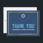 MODERN BAR MITZVAH smart kühn danke denim blue<br><div class="desc">per kat massard >>> kat@simplysweetPAPERIE.com << Eine einfache, stilvolle Art zu sagen, danke an Ihre Gäste für den Besuch Ihres Kindes BAR MITZVAH Setup als Vorlage ist es einfach für Sie, Ihre eigenen Daten hinzuzufügen, oder klicken Sie auf die Schaltfläche Anpassen und Sie können hinzufügen oder ändern Text, Schriftart, Größen...</div>