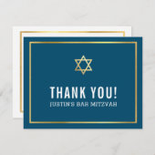 MODERN BAR MITZVAH Vielen Dank an die Goldstar-Mar Dankeskarte (Vorne/Hinten)