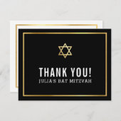 MODERN BAR MITZVAH Vielen Dank für Ihr goldenes St Dankeskarte (Vorne/Hinten)