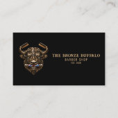 Modern Barber Bronze Büffel Barber Shop Qr Code Visitenkarte (Vorderseite)