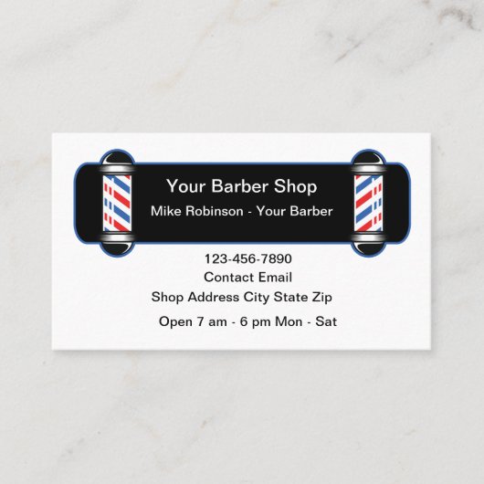 Modern Barber Shop Lights Theme Visitenkarte (Vorderseite)