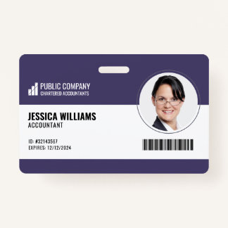 Modern Barcode Staff Employee ID Badge Ausweis