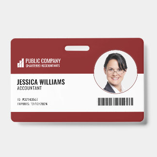 Modern Barcode Staff Employee ID Badge Ausweis