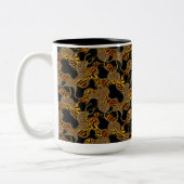 Modern Baroque Glam Animal Print With Chains Zweifarbige Tasse (Links)