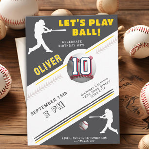 Modern Baseball Ball Player zum Geburtstag Einladung