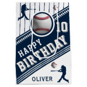 Modern Baseball Ball Player zum Geburtstag Mittlere Geschenktüte (Rückseite)