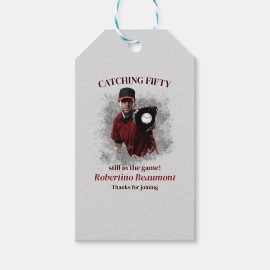 Modern Baseball Catching Fifty Men's 50th Birthday Geschenkanhänger (Vorderseite)