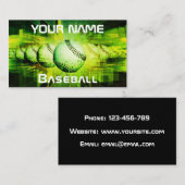 Modern Baseball Coach Spieler Team Club Grüne Nebe Visitenkarte (Vorne/Hinten)