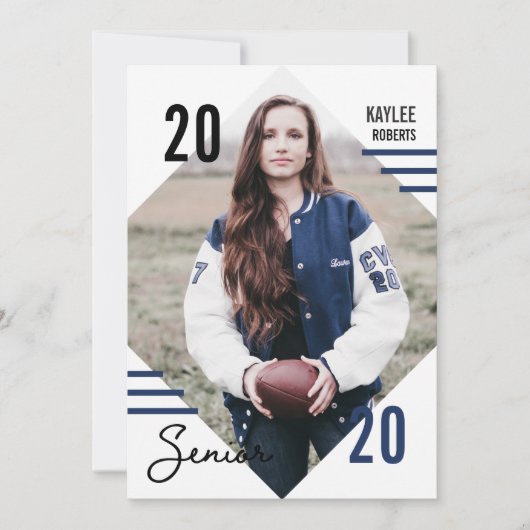 Modern Baseball Diamond Foto Grad Einladungskarte (Vorderseite)