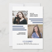 Modern Baseball Diamond Foto Grad Einladungskarte (Rückseite)