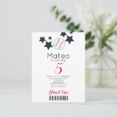 Modern Baseball Pattern Ticket Style Party Postkarte (Stehend Vorderseite)