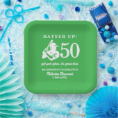 Modern Baseball Player Men's 50th Birthday Pappteller (Party)