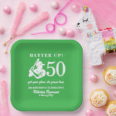Modern Baseball Player Men's 50th Birthday Pappteller (Party)