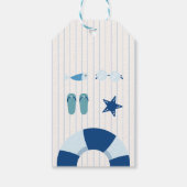 Modern Baseball Pool Geburtstagsparty Geschenkanhänger (Rückseite)