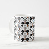 Modern Baseball Schwarz Weiß Orange Farbpattern Kaffeetasse (Vorderseite Links)